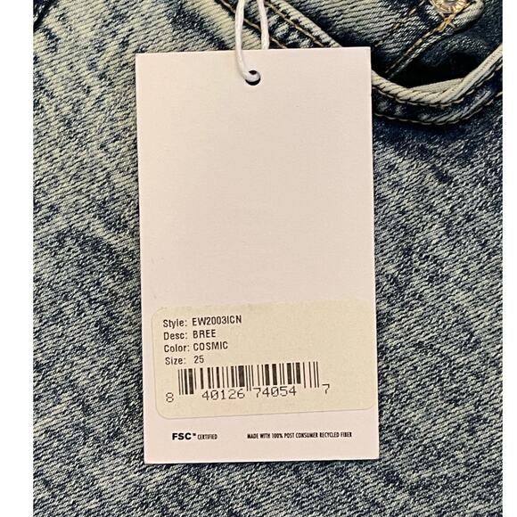 Edwin Bree Mid Rise Slim Skinny Denim Raw Hem Jean in Cosmic Size 25 x 26 NWT - Picture 6 of 10